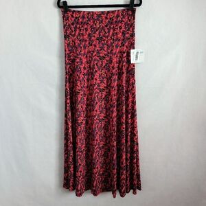 LuLaRoe Vibrant Orange Maxi Skirt With Geometric Print NWT Women's Medium